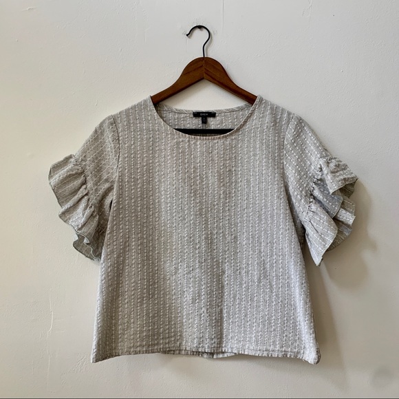 DREW Green/Gray Seersucker Top - Picture 2 of 4